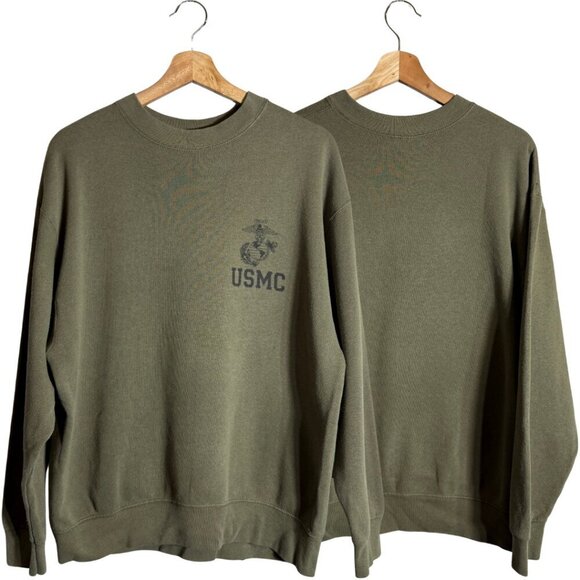 USMC Other - Vintage USMC United States Marine Corp Crew Neck Sweatshirt Men's Medium Green